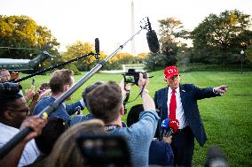 President Trump Speaks To Members Of The Media - DC