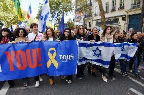The Tous 7 Octobre Association Organizes A March For Hostages Held By Hamas - Paris