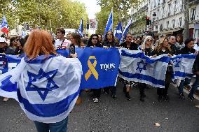 The Tous 7 Octobre Association Organizes A March For Hostages Held By Hamas - Paris