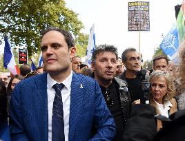 The Tous 7 Octobre Association Organizes A March For Hostages Held By Hamas - Paris