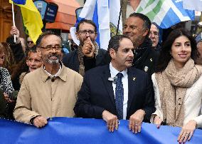 The Tous 7 Octobre Association Organizes A March For Hostages Held By Hamas - Paris