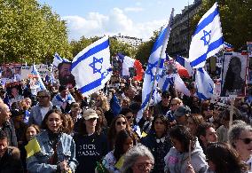 The Tous 7 Octobre Association Organizes A March For Hostages Held By Hamas - Paris