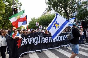 The Tous 7 Octobre Association Organizes A March For Hostages Held By Hamas - Paris