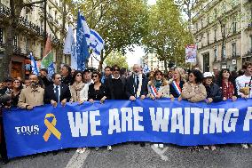 The Tous 7 Octobre Association Organizes A March For Hostages Held By Hamas - Paris