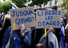 The Tous 7 Octobre Association Organizes A March For Hostages Held By Hamas - Paris