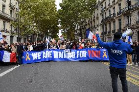 The Tous 7 Octobre Association Organizes A March For Hostages Held By Hamas - Paris