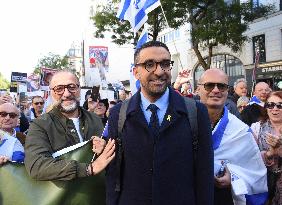 The Tous 7 Octobre Association Organizes A March For Hostages Held By Hamas - Paris