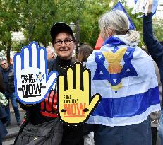 The Tous 7 Octobre Association Organizes A March For Hostages Held By Hamas - Paris