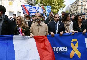 The Tous 7 Octobre Association Organizes A March For Hostages Held By Hamas - Paris
