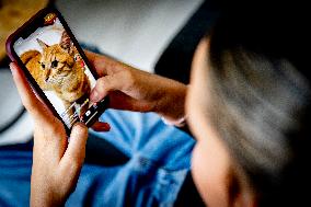 Illustration - A Teenage Girl On Her Cell Phone