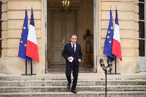 Statement by French Outgoing Prime Minister Sebastien Lecornu After Resignation - Paris