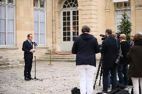 Statement by French Outgoing Prime Minister Sebastien Lecornu After Resignation - Paris
