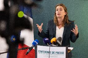 Marine Tondelier gives a press conference - Paris