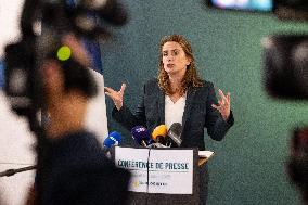 Marine Tondelier gives a press conference - Paris
