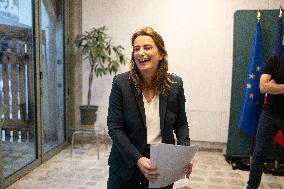 Marine Tondelier gives a press conference - Paris