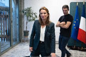 Marine Tondelier gives a press conference - Paris