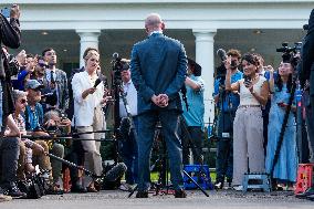 Stephen Miller Speaks to Media outside White House