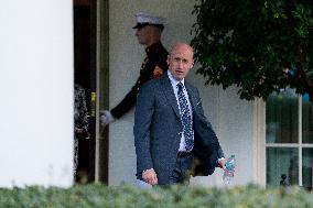 Stephen Miller Speaks to Media outside White House