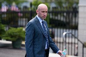 Stephen Miller Speaks to Media outside White House