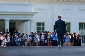 Stephen Miller Speaks to Media outside White House