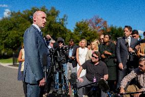 Stephen Miller Speaks to Media outside White House