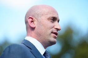 Stephen Miller Speaks to Media outside White House