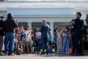 Stephen Miller Speaks to Media outside White House