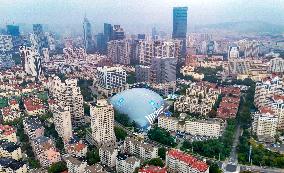 First Fully Enclosed Foundation Pit Air Supported Membrane Structure in Qingdao