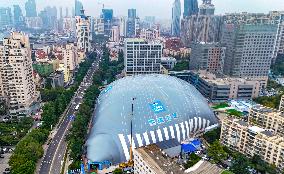 First Fully Enclosed Foundation Pit Air Supported Membrane Structure in Qingdao