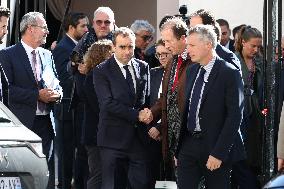 Sebastien Lecornu at Tribute Exhibition to The Victims of The October 7 Attacks - Paris