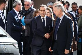 Sebastien Lecornu at Tribute Exhibition to The Victims of The October 7 Attacks - Paris