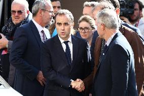 Sebastien Lecornu at Tribute Exhibition to The Victims of The October 7 Attacks - Paris