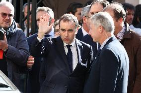 Sebastien Lecornu at Tribute Exhibition to The Victims of The October 7 Attacks - Paris