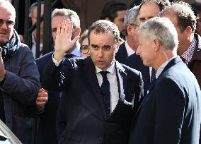 Sebastien Lecornu at Tribute Exhibition to The Victims of The October 7 Attacks - Paris