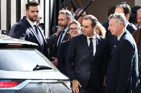 Sebastien Lecornu at Tribute Exhibition to The Victims of The October 7 Attacks - Paris