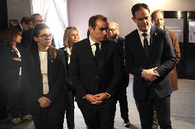 Sebastien Lecornu at Tribute Exhibition to The Victims of The October 7 Attacks - Paris
