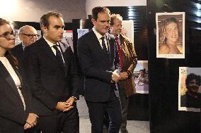 Sebastien Lecornu at Tribute Exhibition to The Victims of The October 7 Attacks - Paris