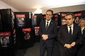 Sebastien Lecornu at Tribute Exhibition to The Victims of The October 7 Attacks - Paris