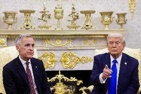 US President Donald J. Trump meets with Canadian Prime Minister Mark Carney