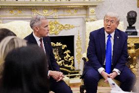 US President Donald J. Trump meets with Canadian Prime Minister Mark Carney