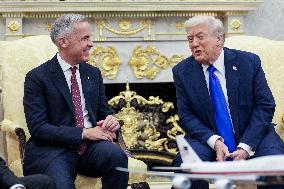 US President Donald J. Trump meets with Canadian Prime Minister Mark Carney