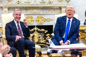 US President Donald J. Trump meets with Canadian Prime Minister Mark Carney