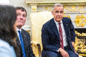 US President Donald J. Trump meets with Canadian Prime Minister Mark Carney