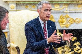 US President Donald J. Trump meets with Canadian Prime Minister Mark Carney