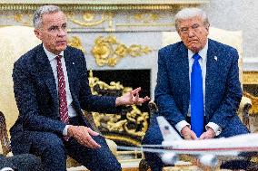 US President Donald J. Trump meets with Canadian Prime Minister Mark Carney