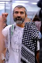 Rima Hassan and activists welcomed at Orly Airport