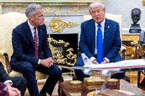 US President Donald J. Trump meets with Canadian Prime Minister Mark Carney