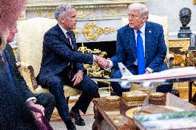 US President Donald J. Trump meets with Canadian Prime Minister Mark Carney