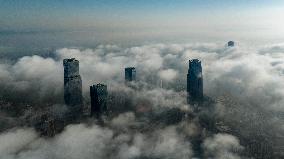 High-rise Buildings Loom in the ASEAN Business District in Nanning