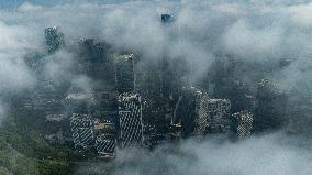 High-rise Buildings Loom in the ASEAN Business District in Nanning